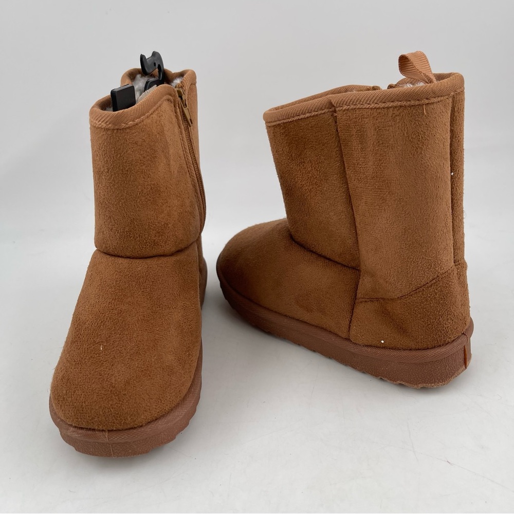 NEW! Kidgets Unisex Kids Cognac Sherpa Lined Zippered Winter Boots - Size 7/8 - Picture 9 of 11